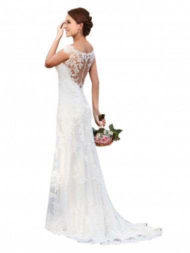 Sleeveless White Sheath Bateau Neck Sexy Wedding Dress Geelong