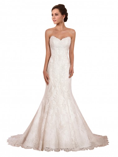 Sleeveless Ivory Mermaid Sweetheart Sexy Wedding Dress Geelong