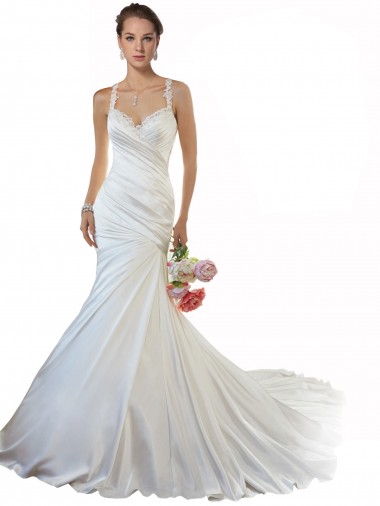 Sleeveless Ivory Mermaid Sweetheart Beach Wedding Gowns Geelong