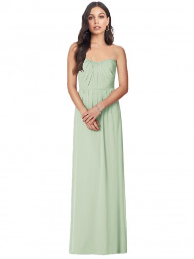 Sleeveless Sage Trumpet Strapless Bridesmaid Dress Geelong