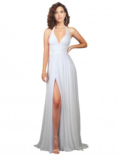 Sleeveless White Low Back A-Line V-Neck Beach Wedding Dress Geelong