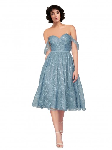 Sleeveless Keyhole Back A-Line Off the Shoulder Bridesmaid Dress Geelong