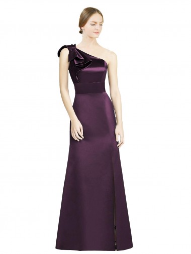 Sleeveless Grape Mermaid One Shoulder Bridesmaid Dress Geelong
