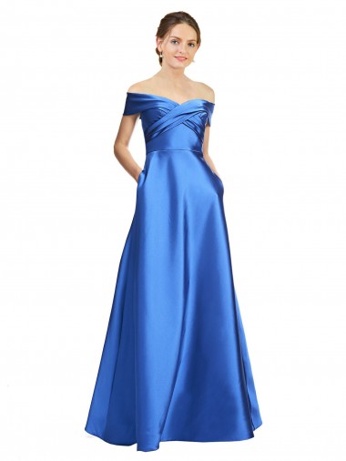 Sleeveless A-Line Off the Shoulder Black Tie Evening Gown / Prom Dress / Bridesmaid Dress Geelong
