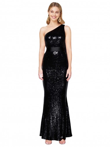 Sleeveless Black Mermaid One Shoulder Formal Evening Gown / Prom Dress / Bridesmaid Dress Geelong