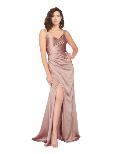 Sleeveless Dusty Pink V-Back Sheath V-Neck Black Tie Evening Gown / Prom Dress / Bridesmaid Dress Geelong