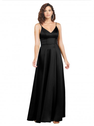 Sleeveless Black V-Back A-Line V-Neck Formal Evening Gown / Prom Dress / Bridesmaid Dress Geelong
