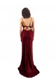 Sleeveless Burgundy Criss Cross Open Back Sheath Silk like Satin Cowl Neck Formal Evening Gown / Prom Dress / Bridesmaid Dress Geelong