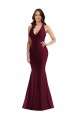 Sleeveless Burgundy Open Back Mermaid V-Neck Formal Plus Size Evening Gown / Prom Dress / Bridesmaid Dress Geelong