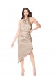 Sleeveless Champagne Pink A-Line Halter Neck High Low Prom Dress / Bridesmaid Dress Geelong