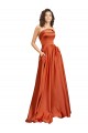Sleeveless Burnt Orange Low Back A-Line Round Neck Formal Evening Gown / Prom Dress / Bridesmaid Dress Geelong