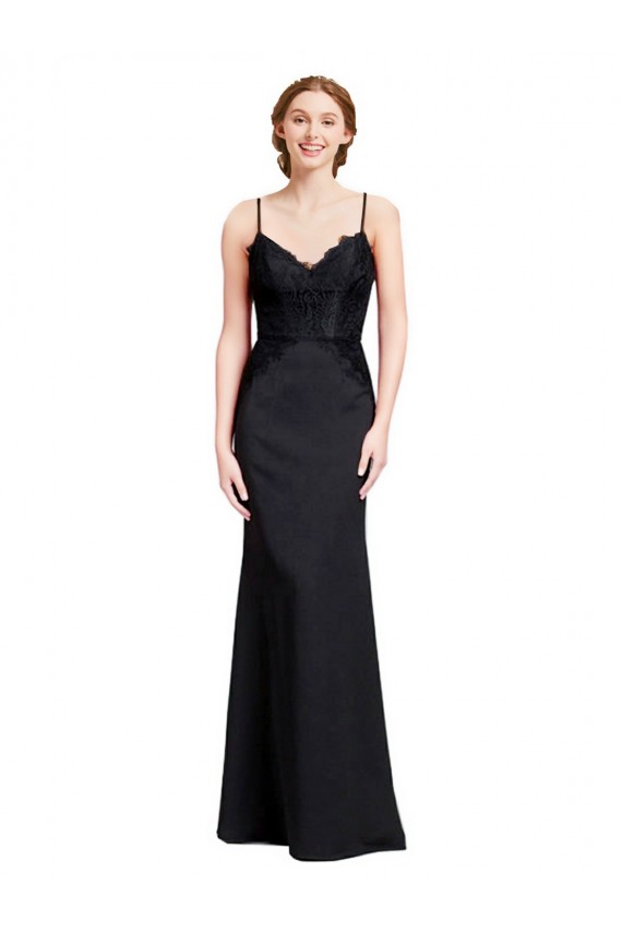 Sleeveless Black Low Back Mermaid Spaghetti Straps Prom Dress / Bridesmaid Dress Geelong