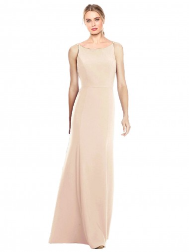 Sleeveless Nude Open Back Trumpet Bateau Neck Semi Formal Evening Dress / Prom Dress / Bridesmaid Dress Geelong