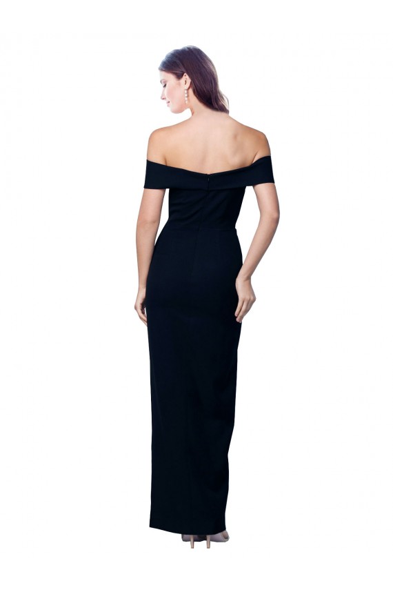 Sleeveless Black Mermaid Off the Shoulder Formal Dress / Bridesmaid Dress Geelong