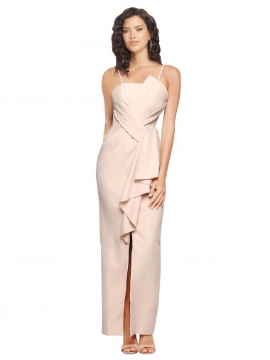 Sleeveless Nude Low Back Sheath Strapless Semi Formal Evening Dress / Prom Dress / Bridesmaid Dress Geelong