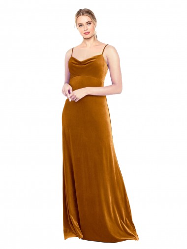 Sleeveless Gold A-Line Spaghetti Straps Prom Dress / Bridesmaid Dress Geelong