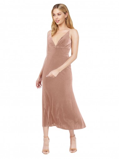 Sleeveless Pink V-Back A-Line V-Neck Prom Dress / Bridesmaid Dress Geelong