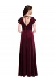 Flutter Sleeves Burgundy A-Line V-Neck Semi Formal Evening Dress / Prom Dress / Bridesmaid Dress Geelong