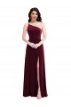 Sleeveless Burgundy Trumpet One Shoulder Black Tie Evening Dress / Prom Dress / Bridesmaid Dress Geelong