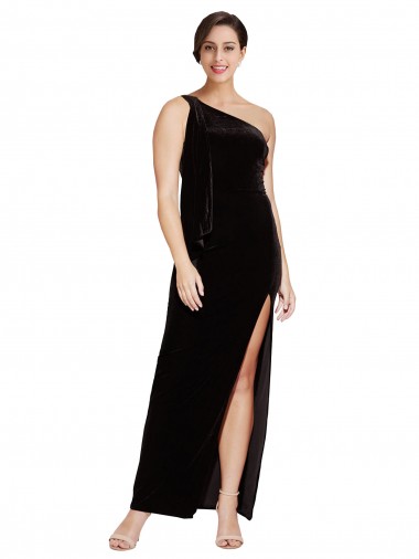 Sleeveless Black Sheath One Shoulder Formal Evening Gown / Prom Dress / Bridesmaid Dress Geelong